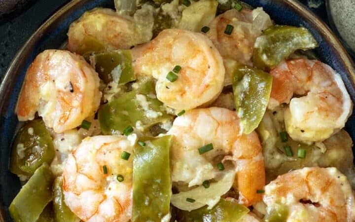 Shrimp with Cotija and Tomatillos