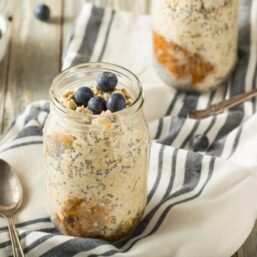 Blueberry Overnight Oats In a Mason Jar