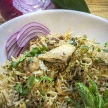 Instant Pot Indian Chicken biryani is a one-pot biryani in your pressure cooker that tastes so authentic, you won't believe you made this in one step in your pressure cooker!