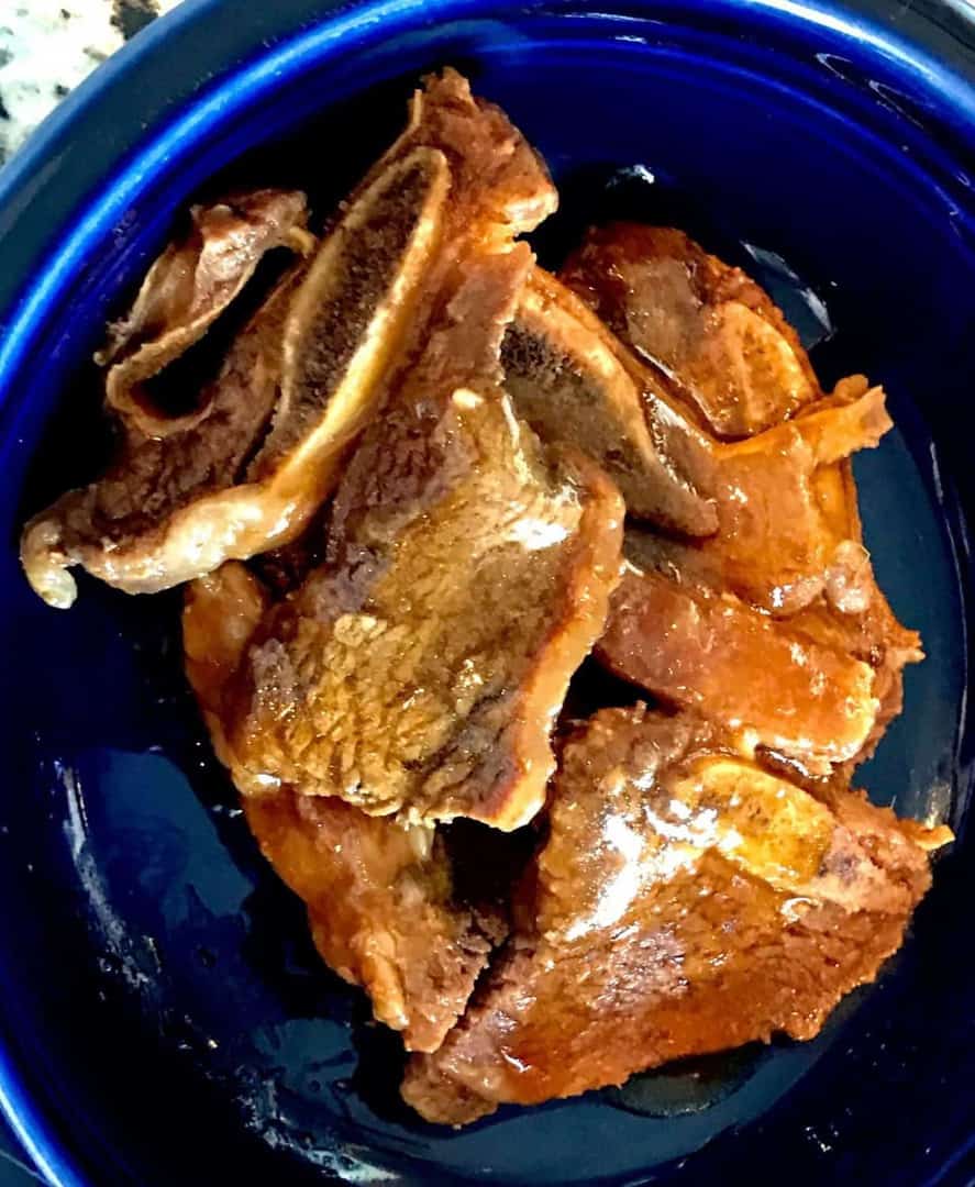 Close up of Korean Style Kalbi on a plate.