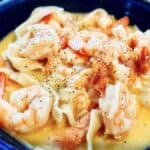 Instant Pot Shrimp recipe for creamy, low carb shrimp scampi. Comfort food that is ready in a jiffy!