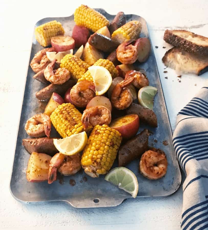 Cajun shrimp and sausage boil