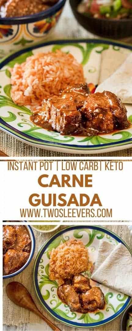 Carne Guisada | Instant Pot Recipes | Low Carb Recipes | Keto Recipes | Mexican Beef Stew | Mexican Recipes | High Protein Recipes | Beef Recipes | Two Sleevers | #twosleevers #carneguisada #instantpot #keto #mexicanfood