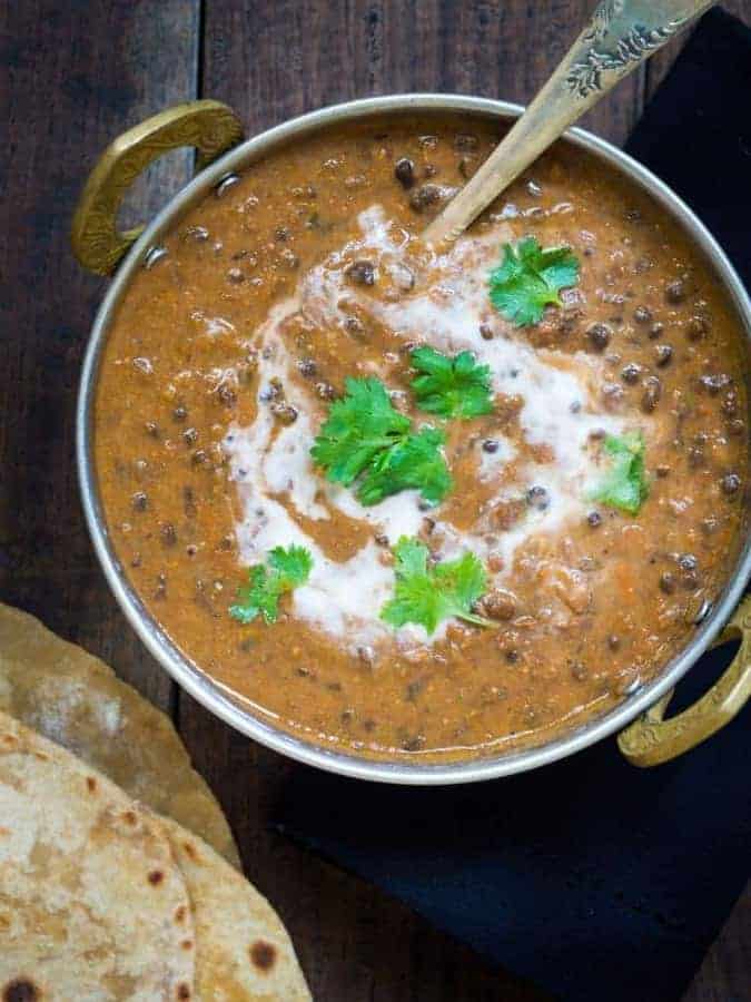 Make restaurant-style Indian Dal Makhani at home in your pressure cooker. Smooth, creamy, spicy, and hearty plant proteins for great taste, and good health.