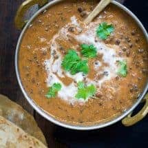 Make restaurant-style Indian Dal Makhani at home in your pressure cooker. Smooth, creamy, spicy, and hearty plant proteins for great taste, and good health.