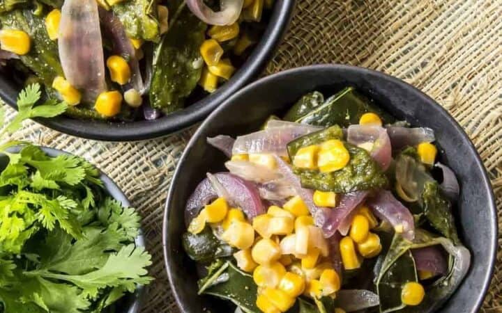 Simple, one-step version of Pressure Cooker Low Carb Rajas con Crema y Elote bypasses charring the poblanos--yet ends up with all the flavor the traditional Rajas con Crema recipe.