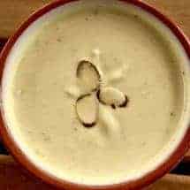 Indian dessert Shrikhand overhead view