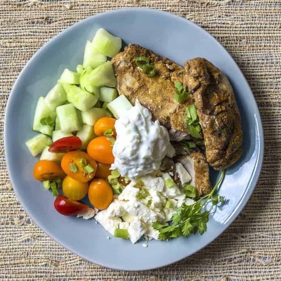 This is the best Chicken Shawarma recipe to make at home with just a few spice ingredients. Low carb, keto-friendly, Middle Eastern food made in your pressure cooker, oven, or airfryer.