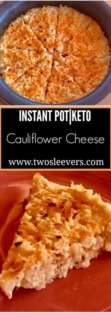 Close up of Low Carb Keto Cauliflower and Cheese.