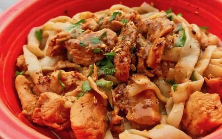 Instant Pot Dan Dan Style chicken combines the classic flavors of Dan Dan Mein into a low carb dish that's equally satisfying.