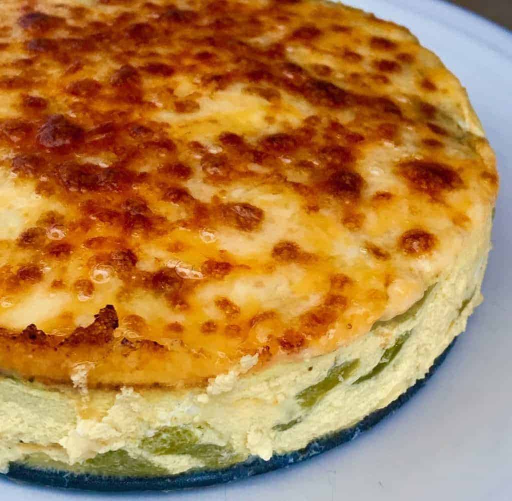 Pressure cooker Keto Low Carb Poblano Frittata is as good for breakfast as it is for dinner. A very popular way to make an easy keto frittata in your Instant Pot or Pressure cooker!