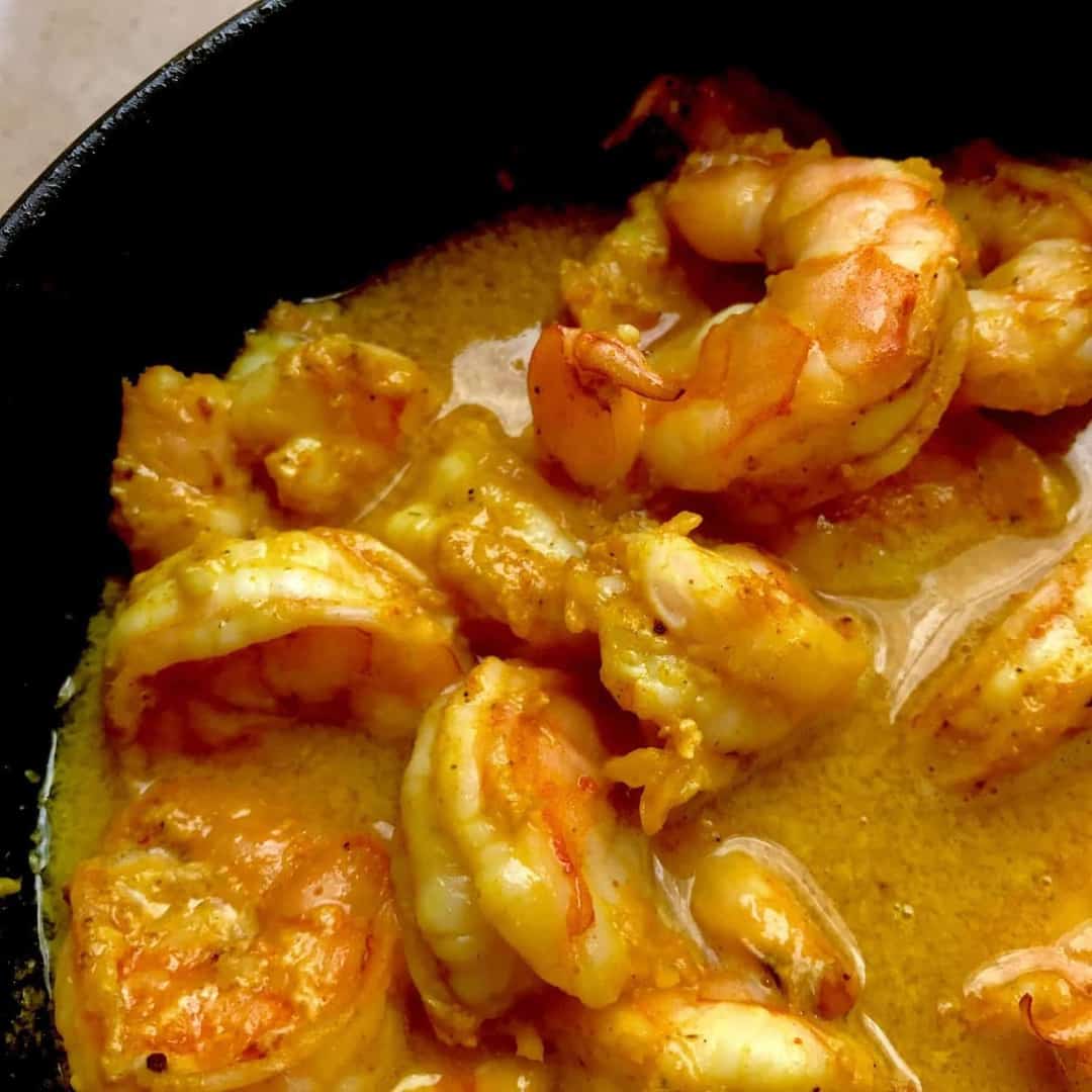 Easiest Ever Low Carb High Protein Shrimp with Coconut Milk