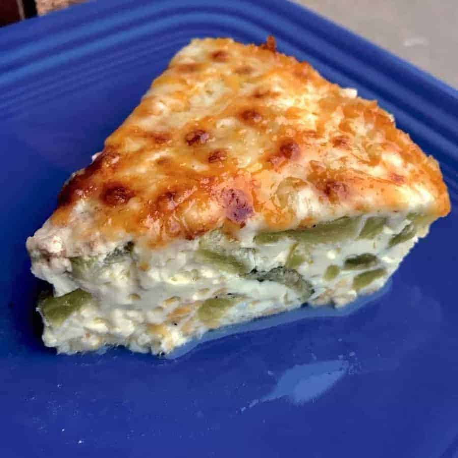 Pressure cooker Keto Low Carb Poblano Frittata is as good for breakfast as it is for dinner. A very popular way to make an easy keto frittata in your Instant Pot or Pressure cooker!