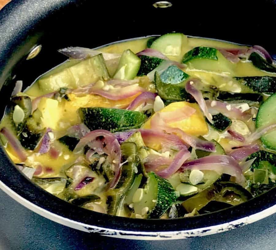A bowl of food with broccoli, with Poblano