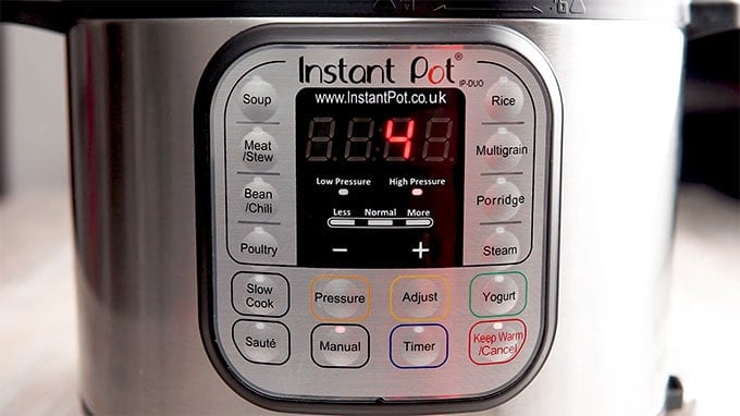 instant pot showing 4 minutes