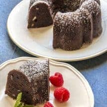 Pour and Bake keto dark chocolate walnut cake. High-fat, low carb, gluten-free, vegetarian cake. Deep chocolate flavor. Tastes just like the real thing!