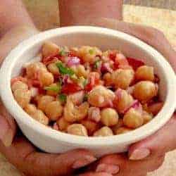 Instant Pot Chana Salad. A quick, tangy summer salad with an Indian Twist. Love this refreshing salad on a hot day!