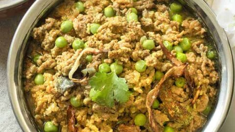 Instant Pot Indian Kheema recipe overhead view