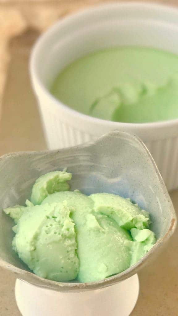 Close up of Thai Coconut Pandan Custard.