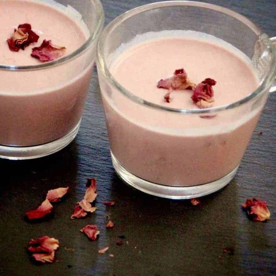 Milk, cashews, and rose petals combine in your Instant Pot to create an aromatic, exotic summer cooler.