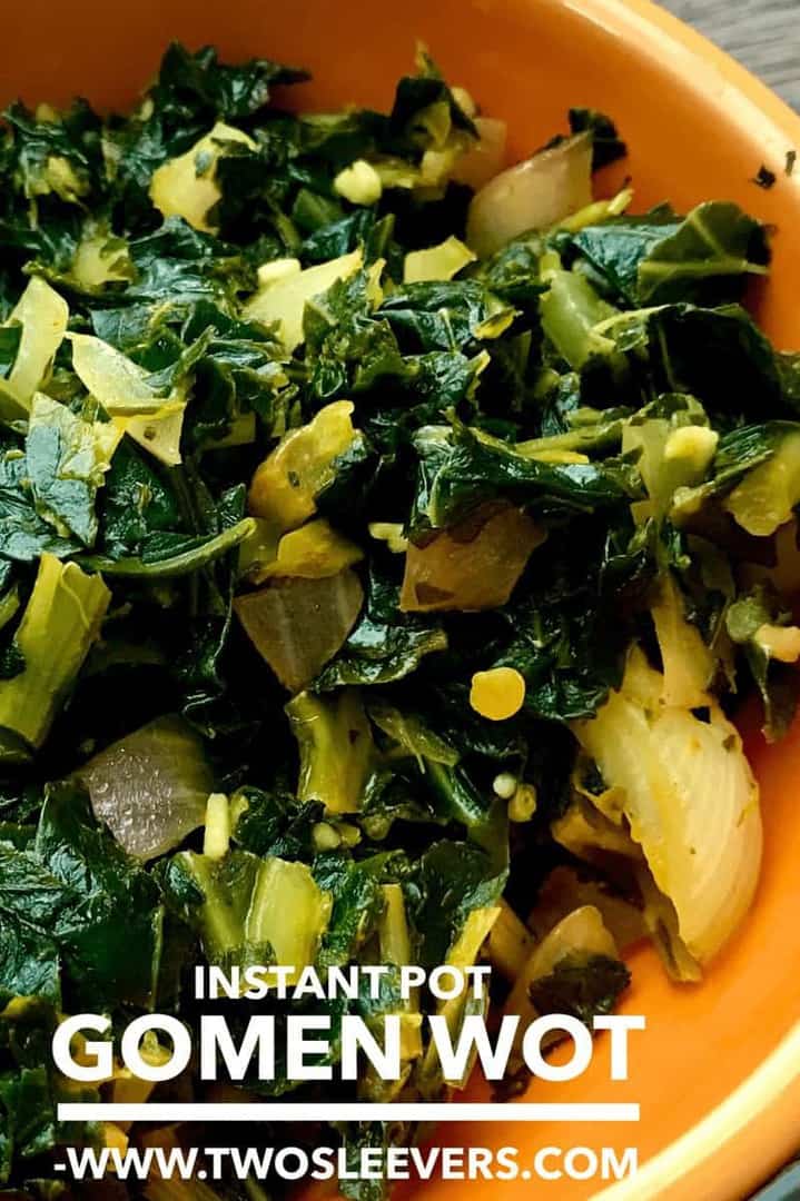 Instant Pot Gomen Wat Recipe. Make authentic vegetarian Ethiopian made at home within minutes. Quick recipe makes healthy eating a lot easier.