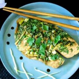 Instant Pot Steamed Fish On A Blue Plate