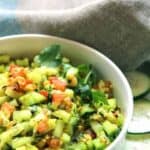 Cucumber Peanut Salad. Indian koshimbir is perfect for summer and requires almost no cooking. Refreshing combination of cucumbers and peanuts with a few additional spices complete this perfect summer salad.