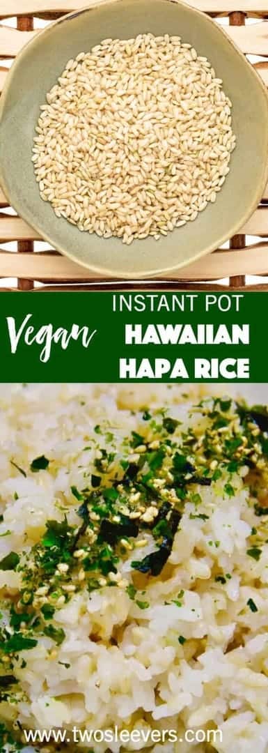Make your own Instant Pot Hapa rice by combining white rice with sprouted brown rice..A healthwful way to start to add brown rice into your diet.