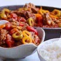 Instant Pot Cuban Rosa Vieja makes an almost effortless low carb mix of meat and vegetables in your pressure cooker. A colorful feast for the eyes as well as your tastebuds, make this dish with less than 10 minutes of prep time. This Ropa Vieja makes a lovely sauce to pour over rice, or to have with a side salad to serve a tasty, low-carb meal.