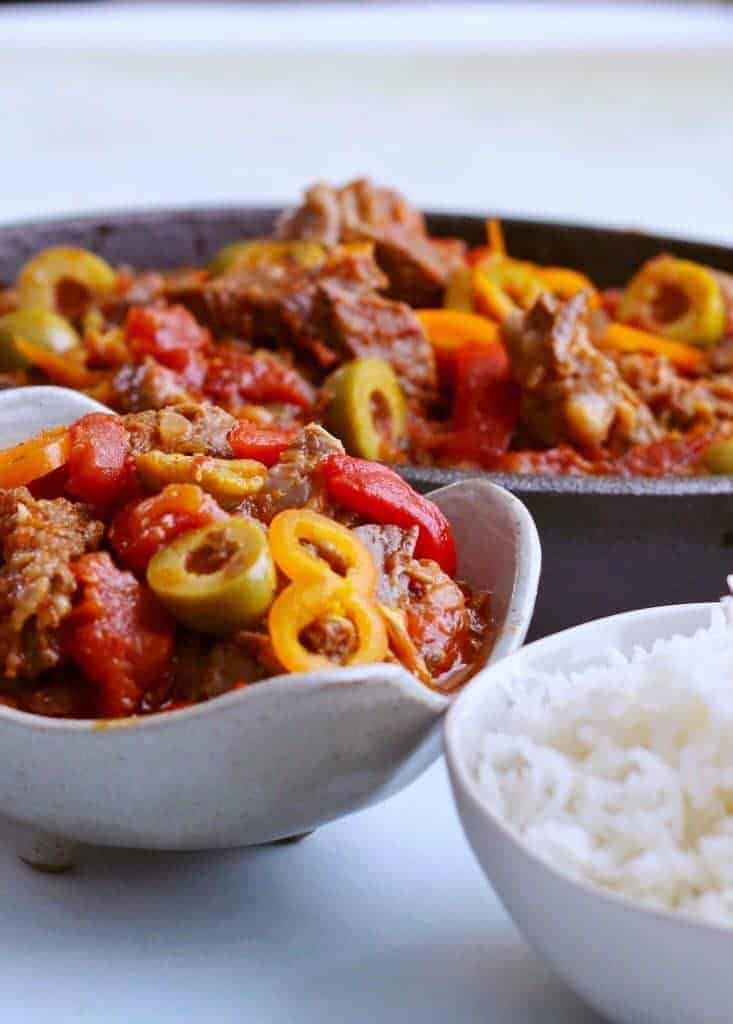 Instant Pot Cuban Ropa Vieja makes an almost effortless low carb mix of meat and vegetables in your pressure cooker. A colorful feast for the eyes as well as your tastebuds, make this dish with less than 10 minutes of prep time. This Ropa Vieja makes a lovely sauce to pour over rice, or to have with a side salad to serve a tasty, low-carb meal.