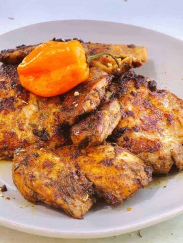 Jerk chicken made with the Spice House mix. Literally the best, and easiest jerk chicken I've ever had, and super easy to boot. Highly recommend this mix!