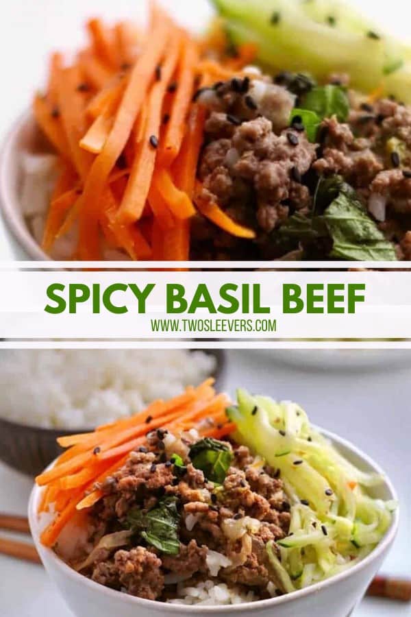 Spicy Thai Basil Beef Bowls Easy One Pot Dinner Recipe!