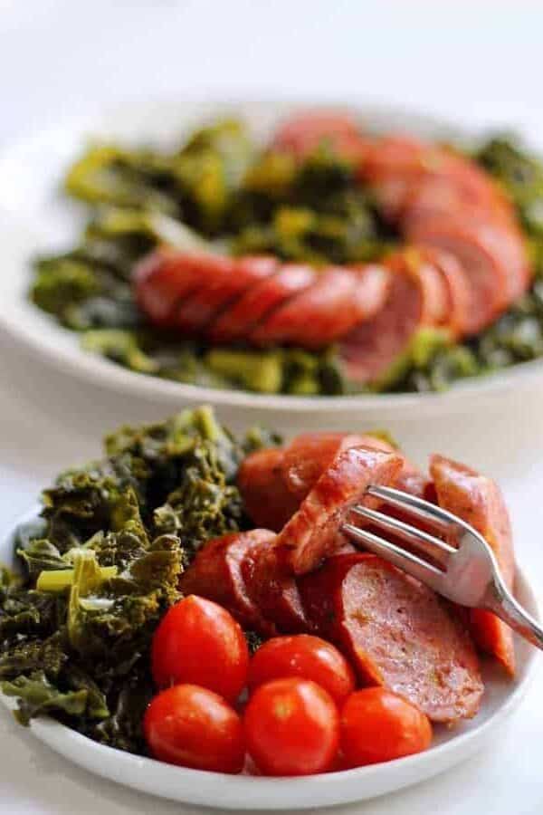 Instant Pot Sausage and Kale recipe is a wonderful, quick low carb supper that requires virtually no pre-planning. Make this in your pressure cooker for a fast but delicious meal.