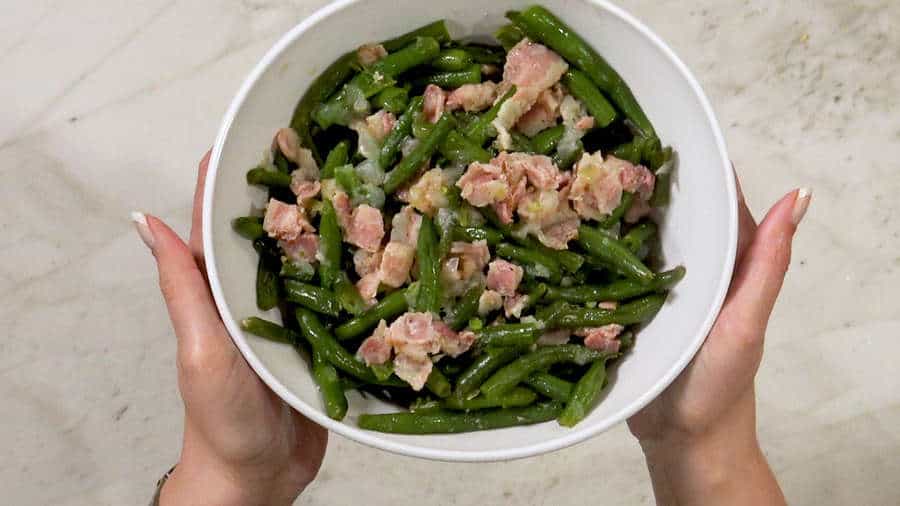 Pressure Cooker Green Beans with Bacon TwoSleevers