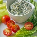 SImple, healthy and tasty Persian Yogurt with Spinach dip is great with vegetables or bread. Use this base recipe to create variations with just a few additional spices or ingredients.