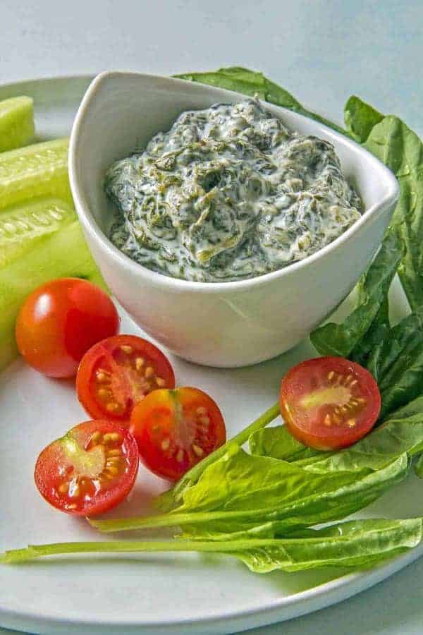 SImple, healthy and tasty Persian Yogurt with Spinach dip is great with vegetables or bread. Use this base recipe to create variations with just a few additional spices or ingredients.