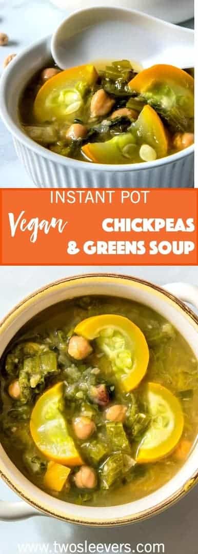 This summer soup is filled to the brim with chickpeas, rainbow chard, and yellow summer squash. Garlic and parsley give it it a fresh taste, for a soup everyone can enjoy.
