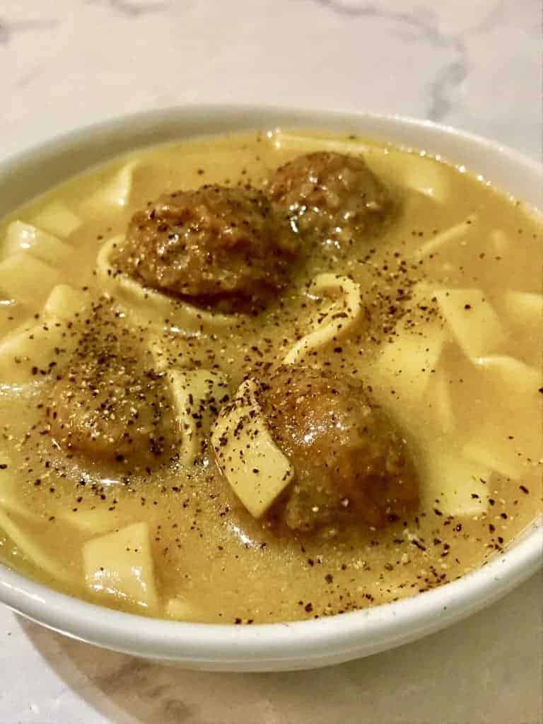 For days when you just need a quick meal, this Ikea Swedish Meatballs Soup take ready-frozen Swedish meatballs and the IKEA cream sauce packet, to make a no-fuss comfort meal.