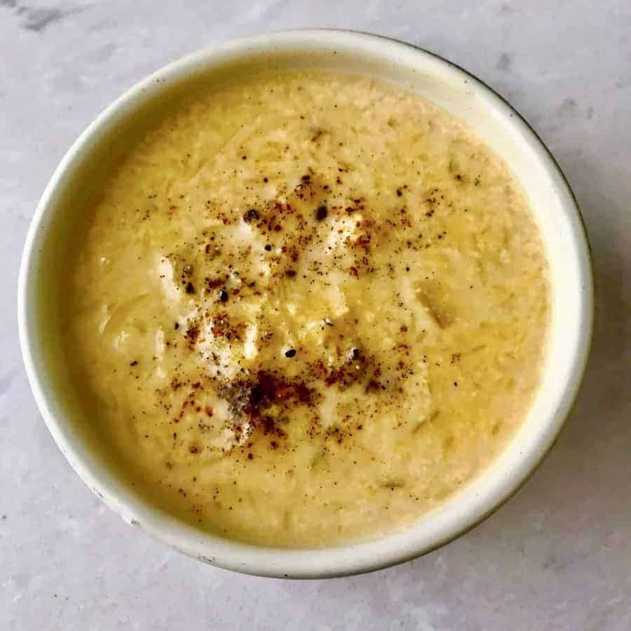 Super easy Indian Zucchini Kheer recipe for a dessert made in minutes in your pressure cooker or Instant Pot. Great way to use up summer zucchini in a sweet, exotic dessert.