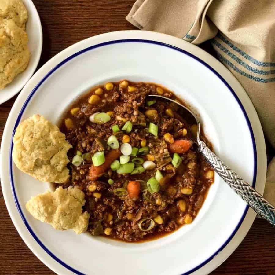 Pressure Cooker Hamburger Stew Two Sleevers