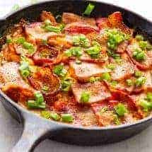 One step Baked Chicken Poppers combine chicken, 2 kinds of cheese, peppers and bacon to get a hearty, keto-friendly low carb appetizer