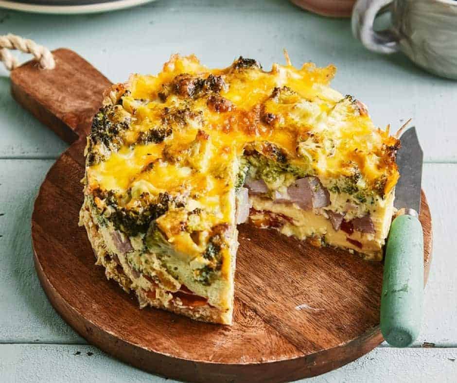 Broccoli Frittata with Ham and Peppers Two Sleevers