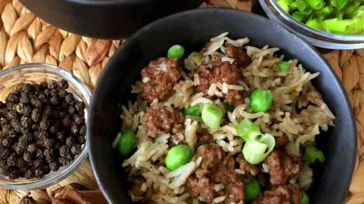 Pressure cooker kheema pulao