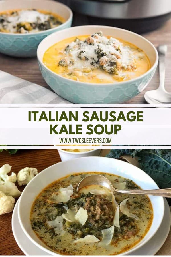 Low Carb Italian Sausage Kale Soup - TwoSleevers