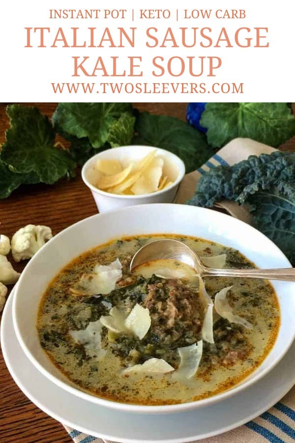 Low Carb Italian Sausage Kale Soup - TwoSleevers
