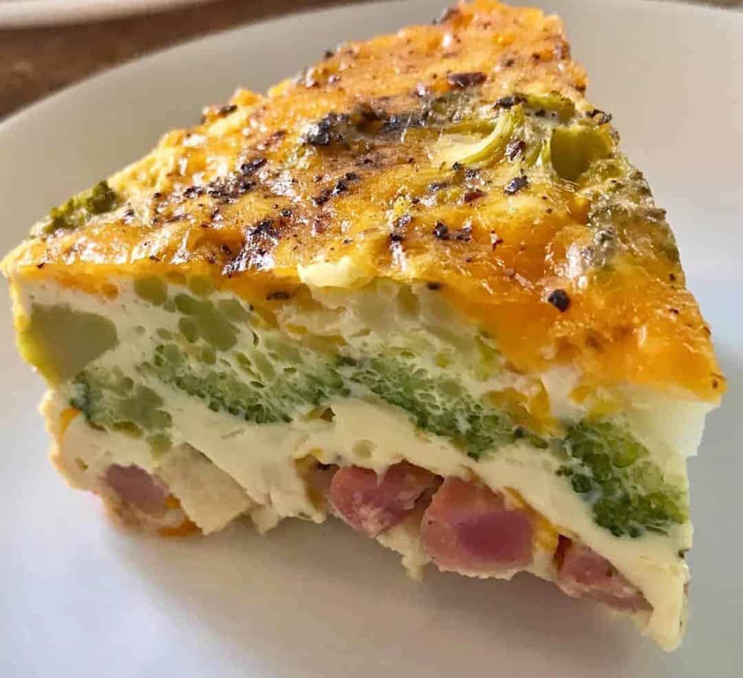Pressure Cooker Keto Broccoli Ham & Pepper Frittata Two Sleevers