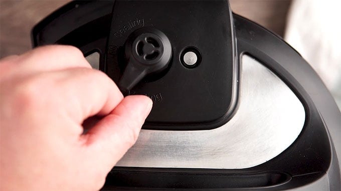 Turn knob to venting on instant pot
