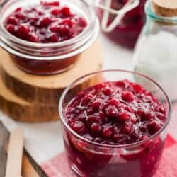 Cranberry Chutney served in glass bowls