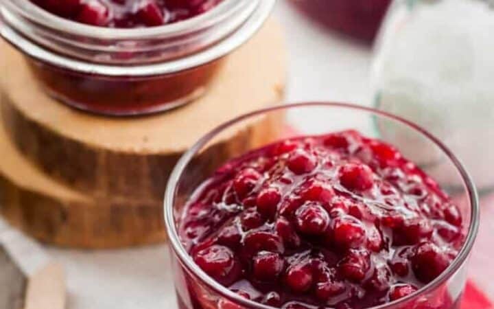 Cranberry Chutney served in glass bowls