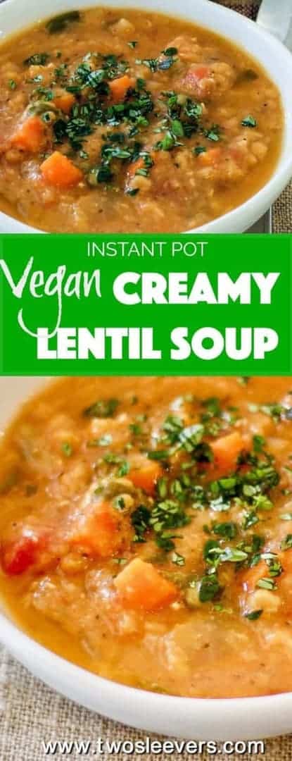 Pressure Cooker Creamy Red Lentil Soup – Two Sleevers